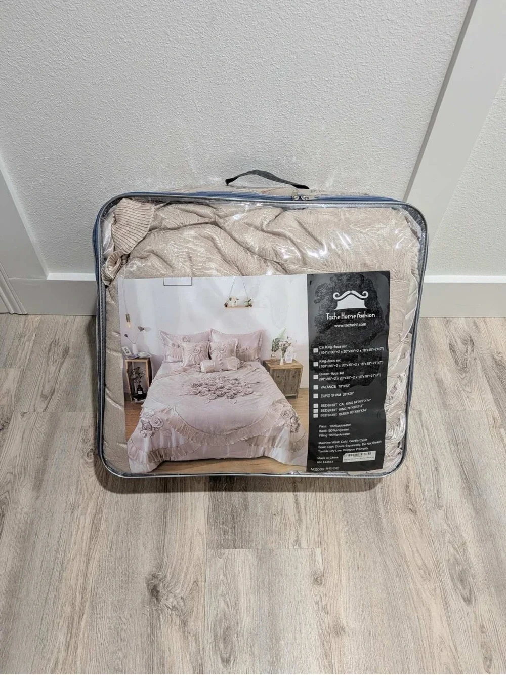 Tache Home Fashion-Cal King Sweet Victorian 6 Piece Satin Comforter Set